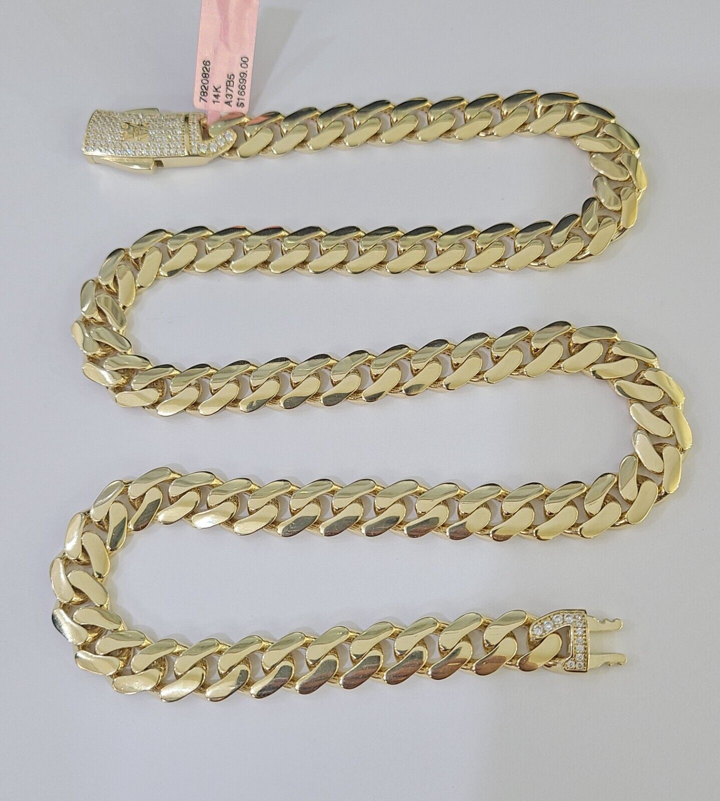Real 14k Royal Monaco Link Chain 10mm 20 - 26 inches Yellow Gold Genuine - GoldenlinQ